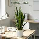 Fake Snake Plant, 27in Artificial Plant with White Pot Realistic Leaves, Low Maintenance Potted Plant for Indoor Decor, No Watering Needed, Perfect for Home, Office & Pet Areas