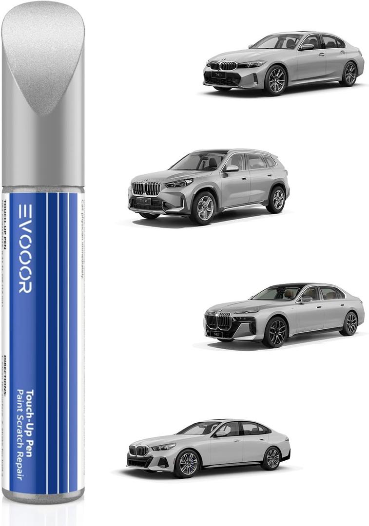 Touch Up Paint For BMW, Automotive Black Car Paint Pen Scratch Repair, Glacier Silver Metallic (A83)