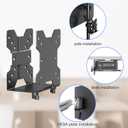 suptek Thin Client Mount Bracket Adjustable Mini PC Mount Bracket,CPU VESA Under Desk and Monitor Arm Computer Holder, Black, ZJJ002