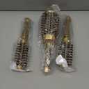 3 Pcs Boar Bristle Round Brush for Blow Drying, Nano Thermal Ceramic and Ionic Tech Hair Brush for Curling and Straightening - LargeMedium and Small Round Brushes (3 CountPack of 1)