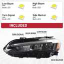 Duolctarms Chrome W/DRL Full LED Headlight Fits 2022-2025 Honda Civic EX/LX | Left Driver Side HO2502205 33150T20A52