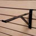 12" Black Heavy Duty Slatwall Shelf Bracket with Support & Lip - 4 Pack