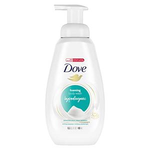 Dove Shower Foam with Nutrium Moisture Technology/Hypoallergenic Gentle Bodywash, Sensitive Skin, 13.5 Fl Oz, ,4 Pack