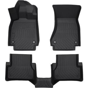 All-Weather TPE Rubber Floor Mats Compatible with 2012 2013 2014 2015 2016 2017 2018 Audi A6 /2013-2018 S6, Custom Fit Full Car Carpet Liners Set (Black)