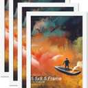FULDGAENR 5.5x8.5 Picture Frame Set of 4, White Frames for 5.5 x 8.5 Inch Photo Poster Certificate, High Transparency Wall/Tabletop Frame with Horizontal Vertical Display (4 Pack | White | 5.5"x8.5")
