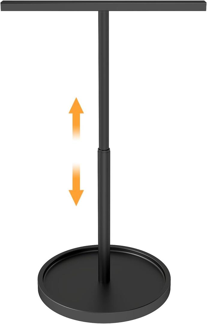 Hand Towel Stand, Hand Towel Holder for Bathroom Countertop Kitchen, 16.5IN Adjustable Retractable T-Shape Hand Towel Rack, Matte Black
