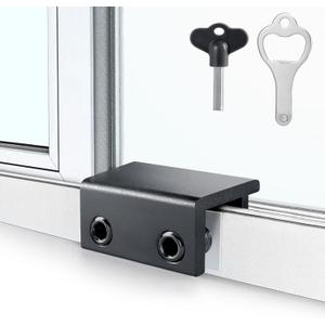 ZRFCXE Window Locks,4 Pack Sliding Window Locks with Key for Vertical & Horizontal Sliding Windows Doors,Easv to Install,Adjustable Security Window Lock for Patio Bedroom Home and Office (Black)