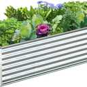 Vegeworkerr 8x2x2ft Galvanized Raised Garden Bed Kit, Galvanized Planter Garden Beds Outdoor,Large Metal Plant Box for Vegetables,Flower-Sliver