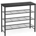 Kitsure Shoe Rack for Closet, Shoe Organizer with Leveling Feet, Sturdy & Rust-Proof Shoe Storage for Entryway, Bedroom, Living Room, 29.5" x 11.4" x 24.8", Black