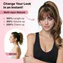 Clip In Ponytail Hair Extensions Ponytail 18" Claw Clip On Ponytail Extension for Women Long Wavy Hair Pieces for Women Synthetic Pony Tails Natural Wavy Hairpieces