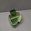 Plman Sink Strainer Basket, 2025 New Upgraded Suction Cup Sink Corner Rack, Triangle Suction Cup Press Sink Drainer Basket, Automatic Dumping Corner Sink Trash Catcher for Kitchen Bathroom (Green)