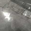 3-Pack Small Clear Storage Baskets, Adhesive Spice Rack Wall Mount for Countertop/Cabinet/Bathroom, Plastic Storage Bins Kitchen Wall Organizer and Storage Shelves, Spice Organizer