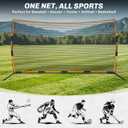 1610 FT Backstop Net Multi-Sport Barrier for Baseball, Soccer, Basketball & Lacrosse, Wind-Stable with Ground Stakes & Sandbags, Portable Outdoor Practice Net for Backyard & Park