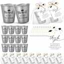 Roshtia 50 Set Graduation Party Favors Inspirational Stainless Steel Shot Glasses with Thank You Cards Organza Bags, Class of 2026 Graduation Gifts Bulk for Guests High School College Seniors(Black)