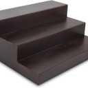3 Tiered Walnut Wood Liquor Bottle Shelf, Back Bar Riser Display 15x12x6 inch