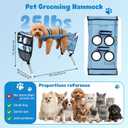 Foldable Pet Grooming Table Hammock, Suitable for Small Dogs and Cats, Pet Joint Protection, Stainless Steel Independent Stand,Used for Bathing and Grooming, and Support for Elderly Pets, 25 Lbs