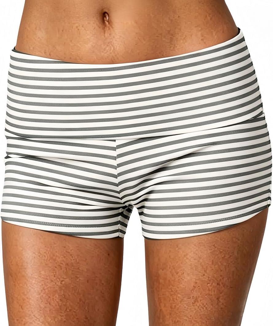 Women Low Waist Lounge Shorts Fold Over Skinny Pajamas Shorts Summer Casual Pj Bottom Sleep Shorts (Gray, XL)
