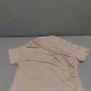 Women's Ruched Mock Neck T Shirt Short Sleeve Fitted Summer Basic Tops, Apricot, Medium 