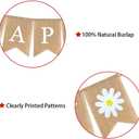 Daisy Themed Birthday Banner - Happy Spring Decoration with Flowers for Fireplace Mantle