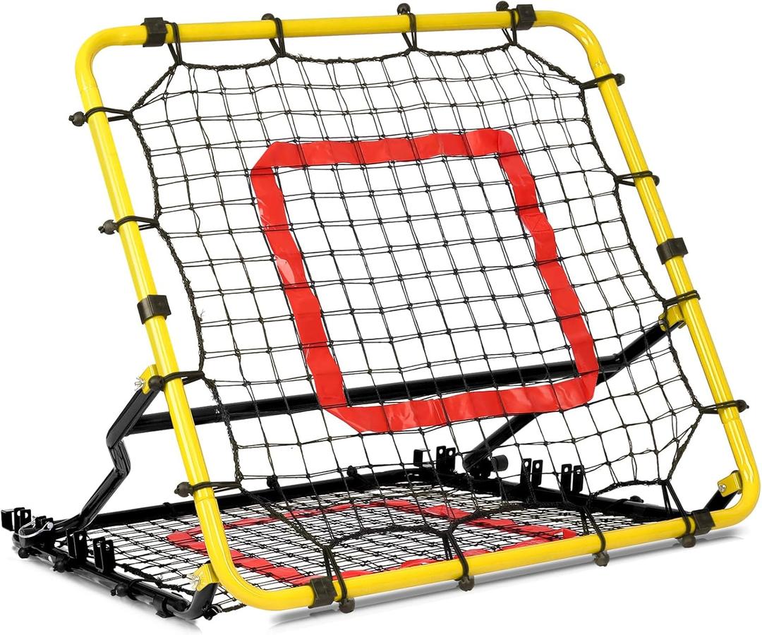 Storgem Baseball Softball Rebounder Net, Pitch Back Rebound Net,Soccer Rebound Net, Fielding Rebounder,Double Sided Adjustable Multi-Sports Pitching Rebound Net for Throwing Practice
