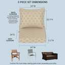24x24 Inch Outdoor Deep Seat Cushions Set of 2,Thick High-Density Foam, Removable Cover with YKK Hidden Zipper,Water-Resistant UV-Resistant Polyester for Patio Furniture,Toffee Trellis, 24"x24"x5.1" 2set