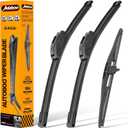 AUTOBOO 3-Pack Windshield Wiper Blades for Honda Pilot 2009-2015, Original Equipment Replacement 22"+21" Front and 14" Rear, All-Weather Performance, Easy One-Click Install