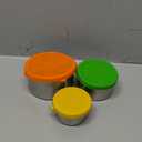304 Stainless Steel Containers with Lids Small for Lunch Food/Snacks, Leak-Proof and Round Stainless Steel Food Storage Containers for Back to School Kids, 3 Pack Stackable (4oz, 8oz, 14oz) (3 Pack(Orange, Green, Yellow))