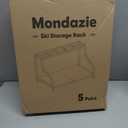 Ski Storage Rack for Garage  Freestanding Ski Holder for 5 Pair Skis, Helmet, Goggles, gloves, Indoor Snowboard Rack Organizer Stand for Home, Shed, Basement, Black