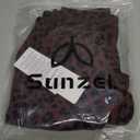 Sunzfly Invisible Butt Scrunch Workout Leggings with Pockets for Women, No Front Seam Gym Yoga Pants with Tummy Control (Large, Leopard Chocolate Brown)