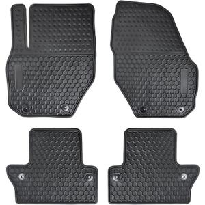 Car Floor Mats Custom Fit for Volvo S60 2011-2018(not Inscription Models) & V60 2015-2018 Full Black Rubber Auto Liner Mats All Weather Protection Heavy Duty Odorless
