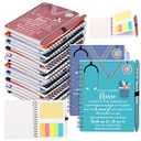 Jetec CNA Week Gift Bulk Nursing Notebook with Sticky Note and Pen Set, Inspirational Thank You Nursing Spiral Journal Notepad for Nurse CNA Graduation(Bright Colors,20 Sets)