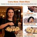 Acacia Wood Deviled Egg Carrier with Secure Snap-Lock Lid Holds 24 Eggs for Parties,Potlucks & Picnics,Portable Serving Tray with Handle, Dishwasher-Safe Lid,Easter Hostess Gift Idea