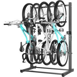 Ultrawall Freestanding Bike Rack, Vertical Bike Storage Stand for Garage, Indoor Bicycle Organizer, Holds Up to 5 Bikes