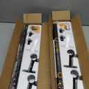 YaFex 2 Pack Heavy Duty Curtain Rods 32-60 Inch, 1 Inch Black Adjustable Curtain Rod for Windows, Short Window Treatment Rods Set with Aluminium Finials, Modern Design