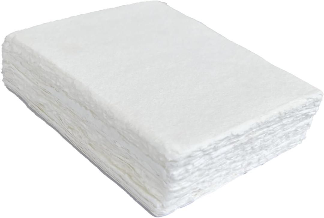 Handmade Cotton Paper with Deckle Edge Recycled Cotton Rag Mixed Media Card Stock for Watercolor, Writers, Invitations, Crafts (6x8 inch A5, 150gsm, 50 Pack)