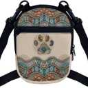 2 x Suobstales Small Crossbody Bags for Men Casual Shoulder Bag Chest Bag Youth Messenger Bag Purses and Bags (Boho Dog Claw)