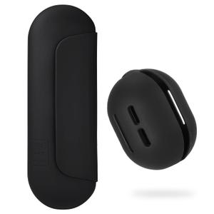 AGIKET 2 IN 1 Silicone Makeup Brush Holder with Beauty Make Up Sponge Holder CaseSoft Portable Cosmetic Face Brushes Holder with Upgrade Anti-Fall Out Magnetic Closure - Black