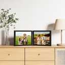 decorUhome Double 10x8 Picture Frame Horizontal, Engineered Wood Bifold Photo Frame with Plexiglass for Tabletop Display, 10x8, Black