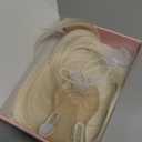 Flufymooz 100% Real Human Hair Toppers for Women, 10 Inch Clip in Human Hair Topper for Thinning Hair, 3603D Cover Clip in Bangs Natural Hairpiece With 4.5'' x 3'' Silk Base-White Blonde