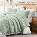 WDCOZY Sage Green Queen Size Quilts Bedding Sets with 2 Pillow Shams, Lightweight Soft Bedspread Coverlet, Quilted Blanket Thin Comforter Bed Cover for All Season, 3 Pieces, 90x90 inches