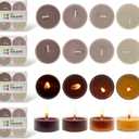 16 Pack Scented Colored Tealight Candles, Natural Soy Tealight Candles, Ideal for Customers Seeking for Subtle, Refreshing Scent Experience, Citrus Floral Scented, 3 Hour Burn Time, Brown