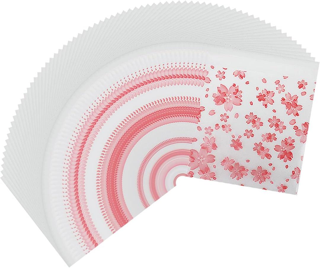 KUMGROT 200pcs Self Adhesive Individual Cookie Bags Cherry Blossom Bag Cute Resealable Cellophane Bags for Cookies Candy Gifts 1010cm/3.93.9in