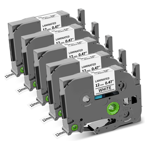 COLORWING TZe-231 Replace for Brother P-Touch Label Tape TZ Tape 12mm 0.47 Laminated White 1/2 inch TZe231 Label Maker Tape for Brother Ptouch PT-D210 D220 H110 D410 D610 1280 Cube Refills, 5-Pack