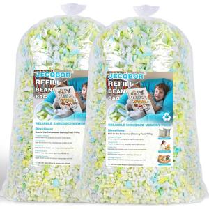 10lbs Shredded Memory Foam Filling for Bean Bag Chair, Premium Beanbag Stuffing High Density Memory Foam Refill