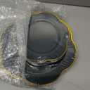 Liacere 50PCS Green Plastic Plates - Heavy Duty Disposable Plate-Green and Gold Include 25PCS Dinner Plate, 25PCS Dessert Plates for Easter&Baby Shower Gifts & Chrismas &Christmas