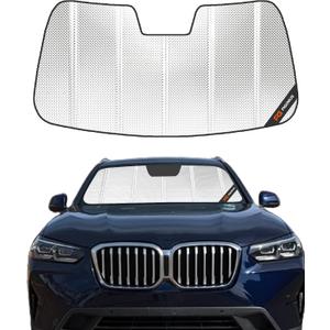 Pigenius Windshield Sun Shade for BMW X3 (G01) 2018-2023, Fits xDrive30i M40i X3 M. Reflective Aluminum Film Front Window Sunshade - BLAZBLOCK