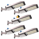 5Pack 320W(350 * 1W LED) LED Parking Lot Lighting 48000Lm(150LM/W) Arm Mount Parking Lot Lights Smart Photocell 5000K 6KV SPD Outdoor Waterproof LED Street Light ETL