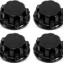 LEAPTREND 4pcs Chrome Wheel Center Caps (Glossy Black 8 Lugs, Fit for 1998-2013 Chevy Silverado Avalanche Suburban&GMC Sierra Yukon 1500 2500 3500 16" Rim Hub Cover, Replace 15039489 (7.91 inches - Glossy Black)