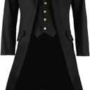 GOLDSTITCH Mens Black Vintage Tailcoat Jacket Fancy Cool Cosplay Costume Robe (Black, M)