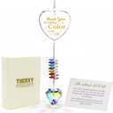 Thank You Gift for Women, Appreciation Gift for Friend, Mom, Teacher, Coworker, Rainbow Window Hanging Decor, Heart Prism Window Hanging Ornament for Home Dcor, Car Rearview & Office